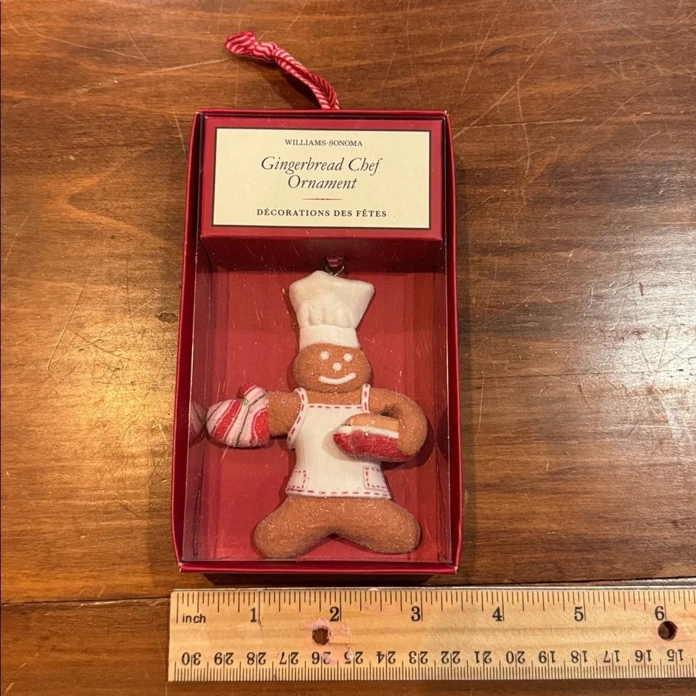 NIB Williams Sonoma Gingerbread Chef Ornament Bakers Bread Christmas Holiday NEW